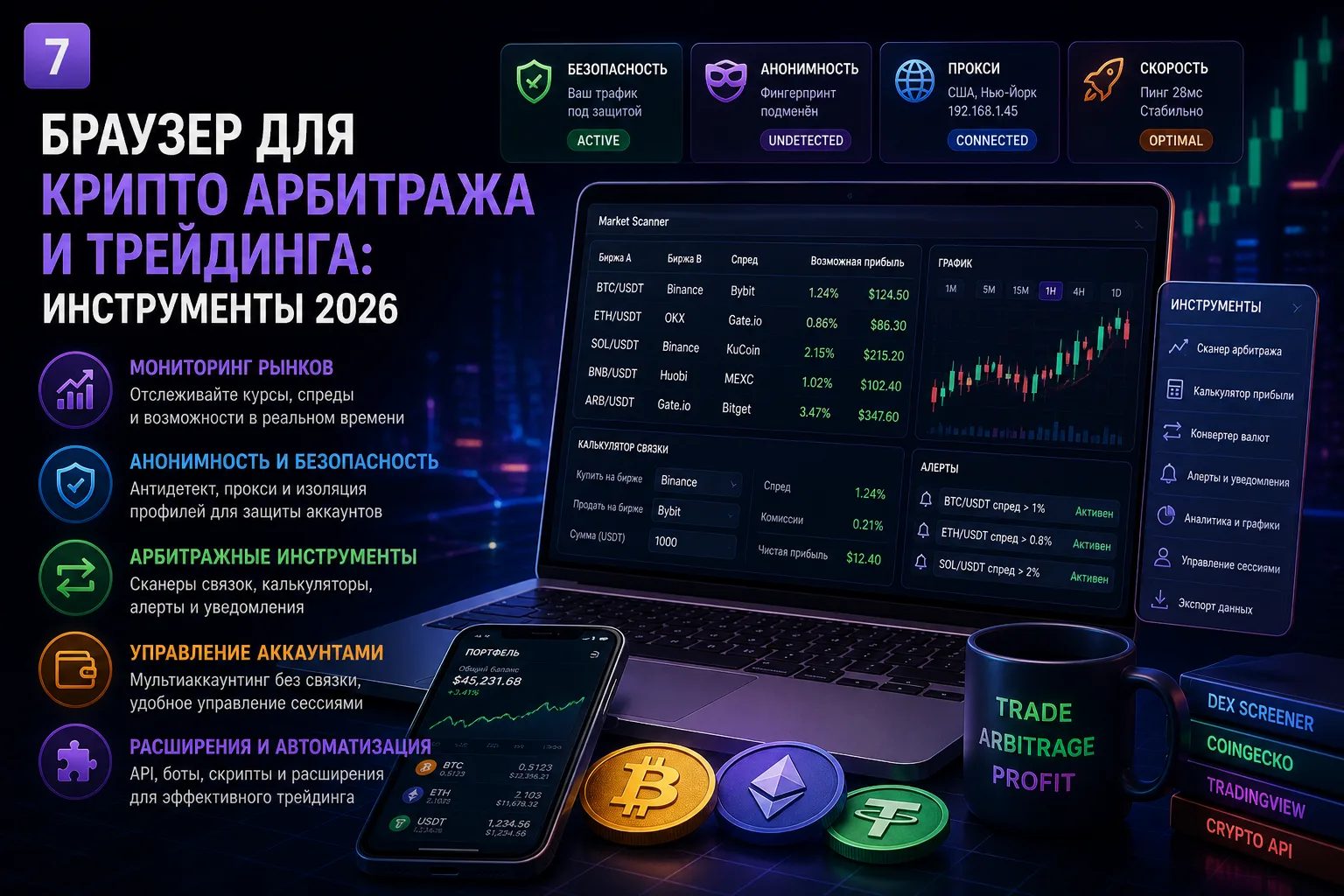 Браузер для крипто арбитража и трейдинга: инструменты 2026